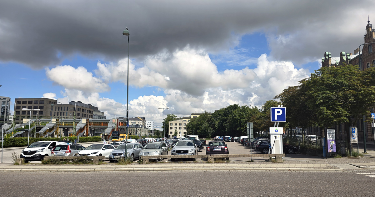 Parkeringsbolaget APCOA:s parkeringsplats vid Lund C