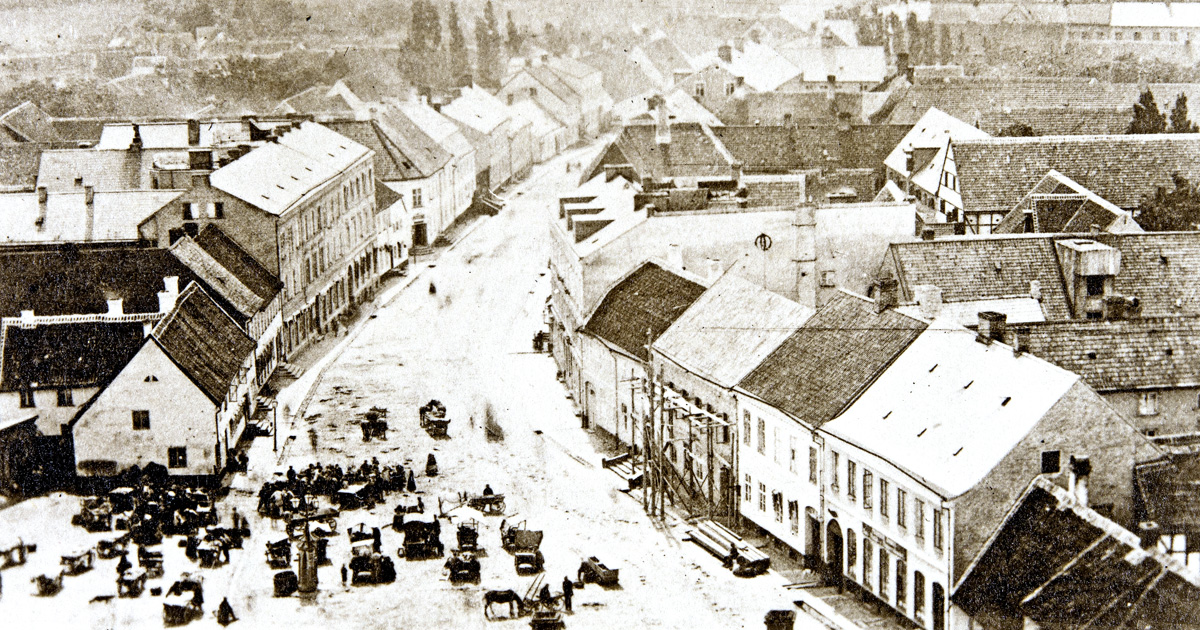 Stortorget i Lund på 1870-talet