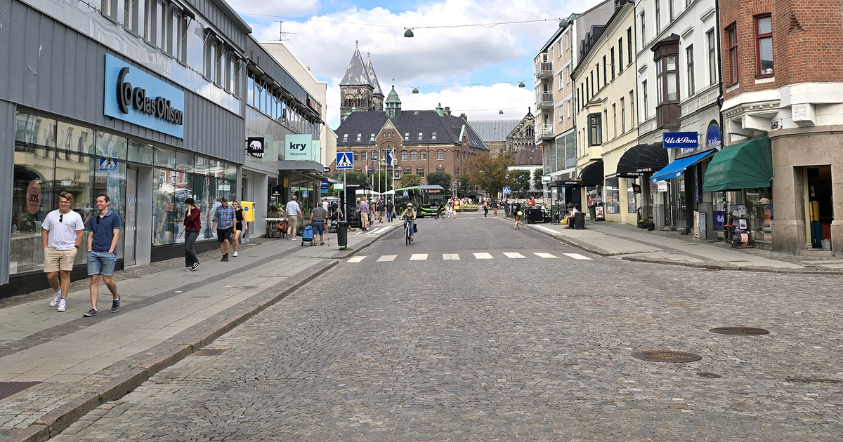 En bild av den yta som Stortorget i Lund bredde ut sig över förut