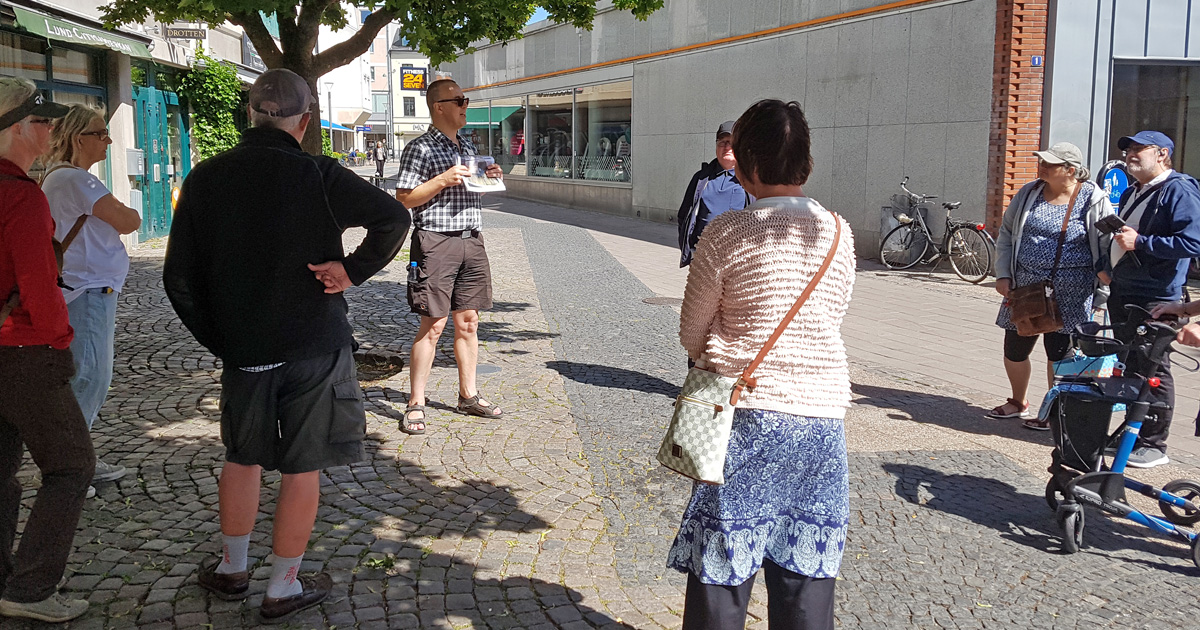 En av turistbyrån Lunds ideella turistinformation Destination Lunds guidade turer i Lund